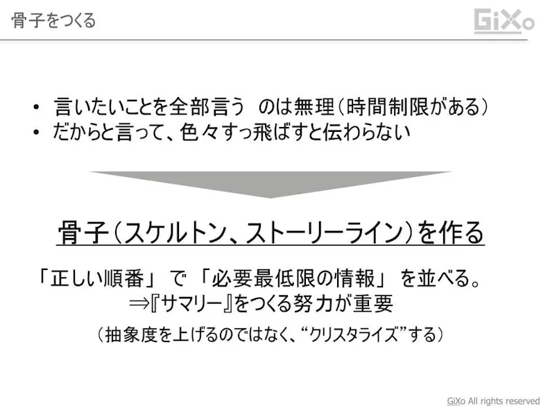 プレゼンの”骨子”とは何か:ストーリーをつくろう/プレゼンってなんだ? - GiXo Ltd.