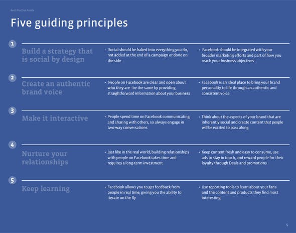 Five guiding principles