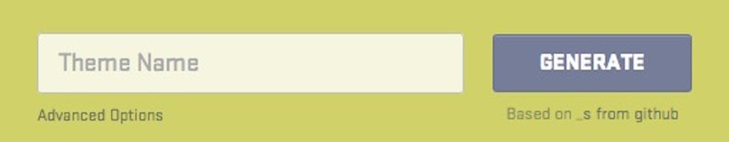 Enter the theme name into the input field to begin.