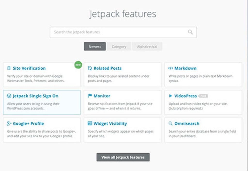 The new Ui for Jetpack has a search bar
