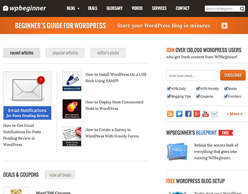The website, WP-Beginner, provides simple and easy to follow tutorials for absolute beginners.
