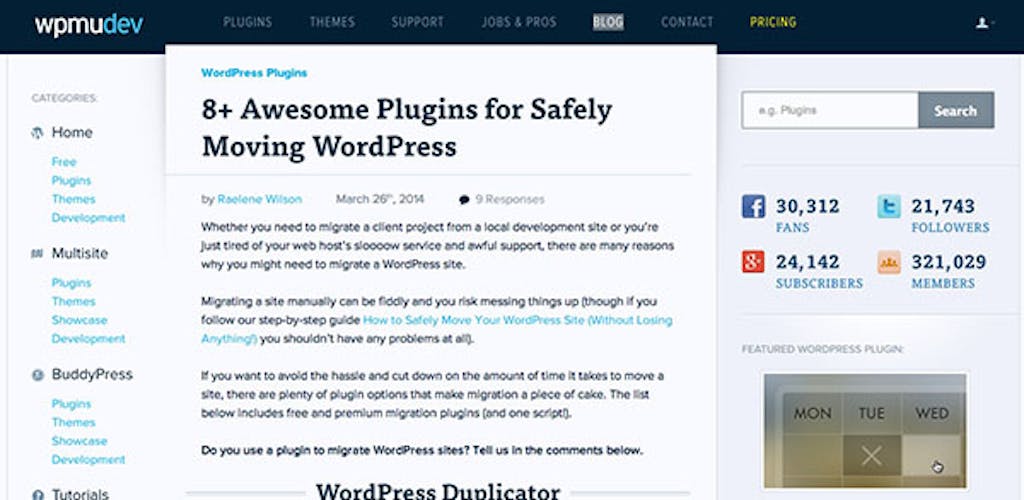 WPMU's blog offers eight plugins that you can use to migrate your WordPress installation