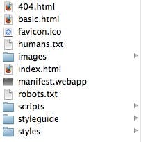 You can find all sorts of files to start building your website within the app folder