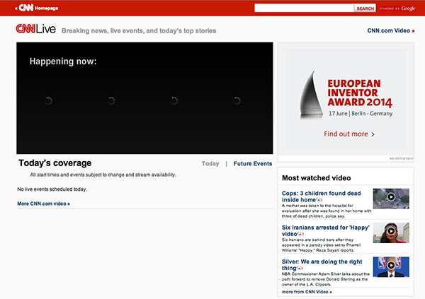 CNN Live is a website where you can watch CNN programming live.