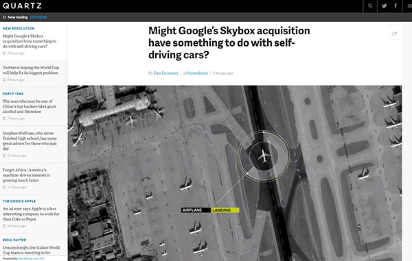 Quartz is an online magazine featuring news in technology.