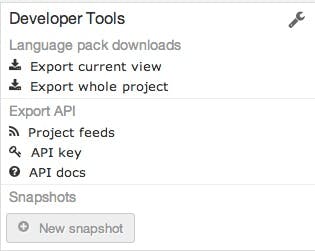 The Developer Tools sidebar