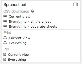The spreadsheet sidebar