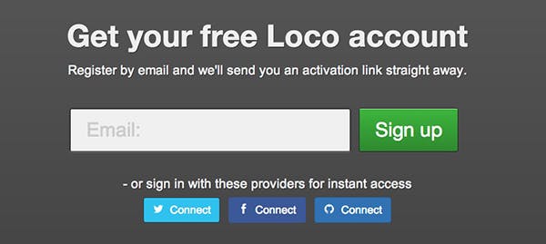 Sign up for a Loco Account