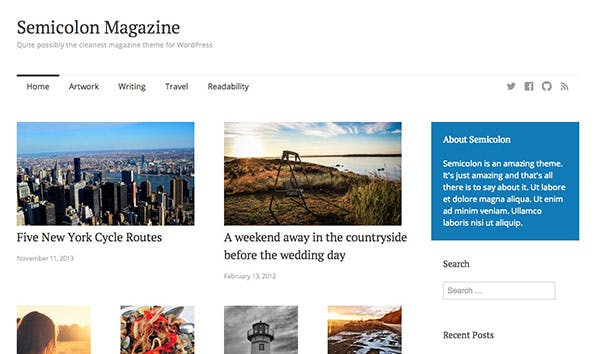 Semicolon is a free magazine WordPress theme
