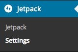 The new jetpack menu found in the dashboard