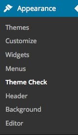 The new Theme Check button 