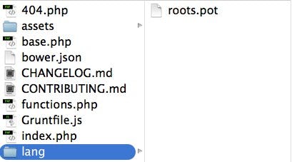 The lang folder in Roots