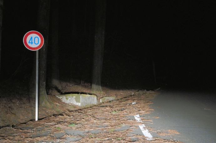 夜間の山道